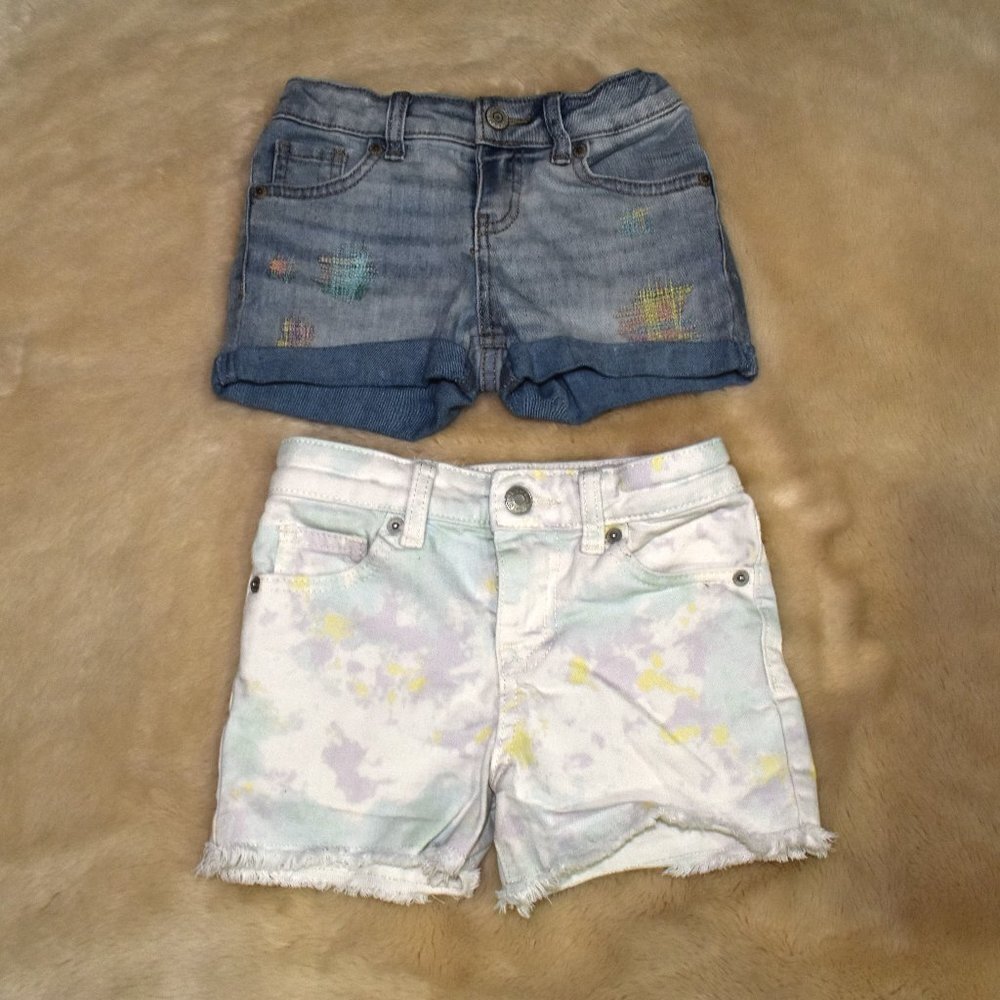 2 Pairs of Girls Denim Cut Off Shorts Size 4/5